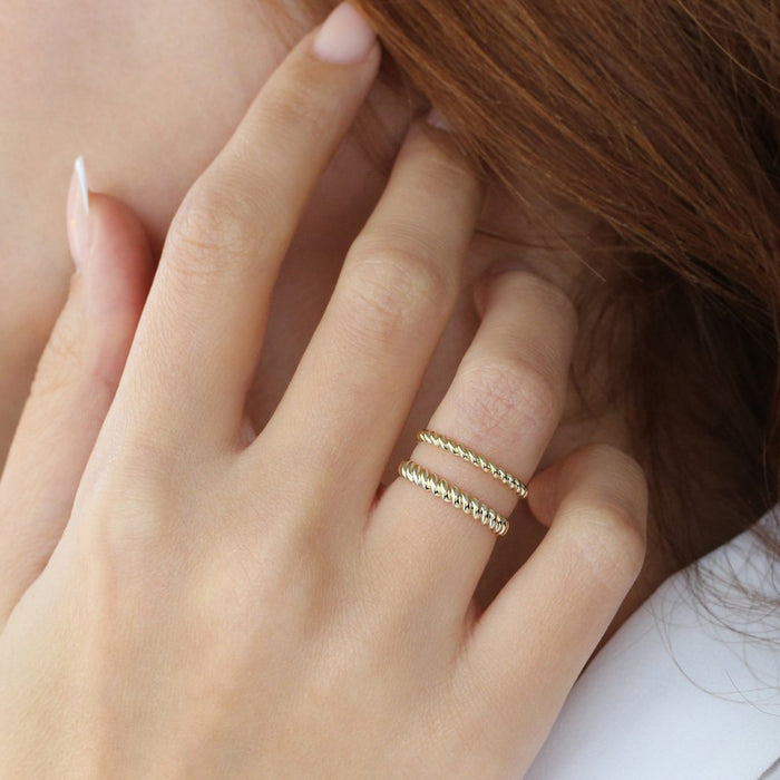 14K 2MM Twisted Rope Ring  Ferkos Fine Jewelry