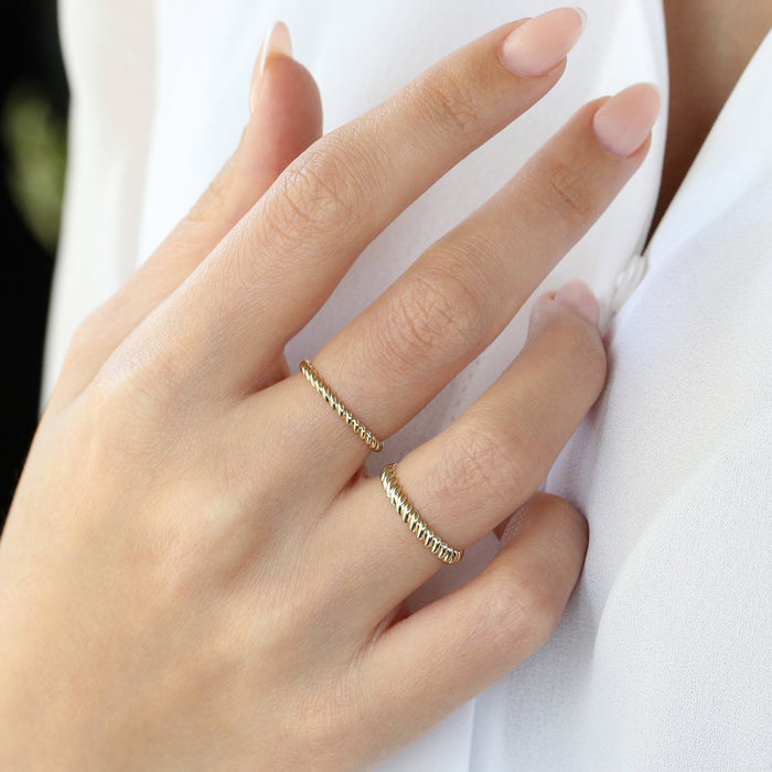 14K 2MM Twisted Rope Ring  Ferkos Fine Jewelry