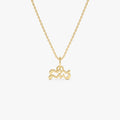 14K Aquarius Zodiac Charm Necklace 14K Gold Ferkos Fine Jewelry