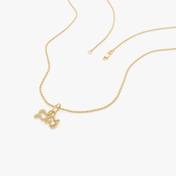 14K Aquarius Zodiac Charm Necklace Ferkos Fine Jewelry