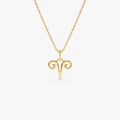 14K Aries Zodiac Charm Necklace 14K Gold Ferkos Fine Jewelry