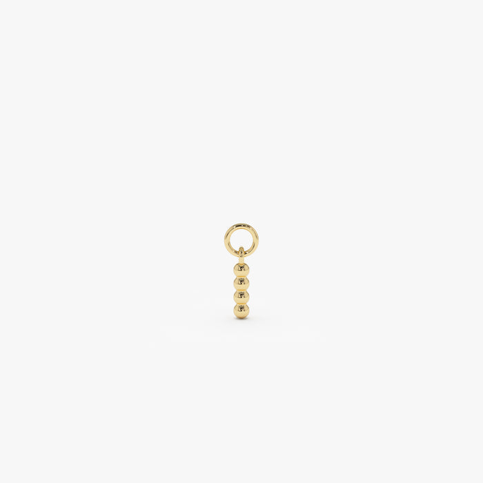 14k Beaded Hoop Charm 14K Gold Ferkos Fine Jewelry