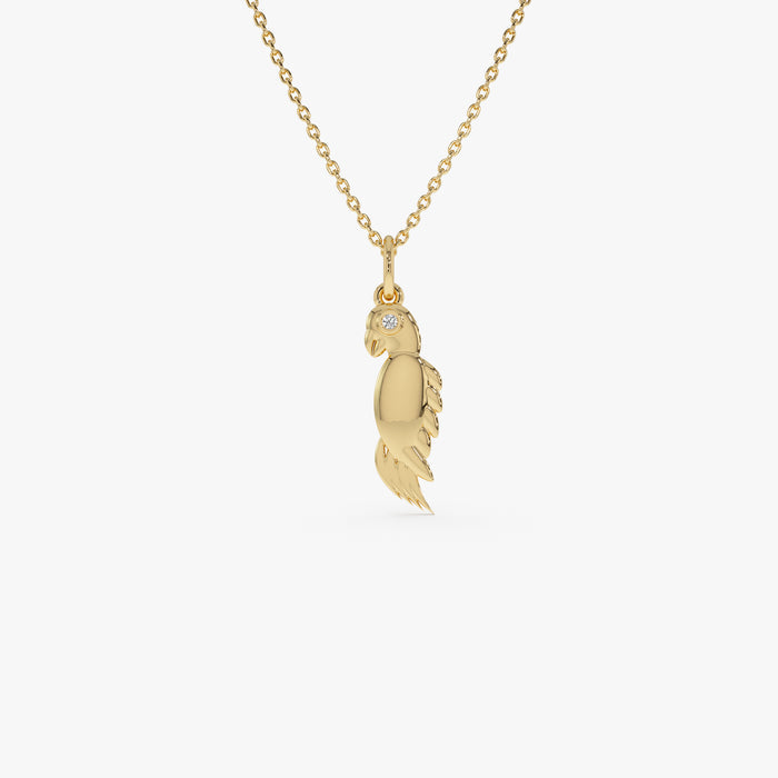 14k Bird Charm with Diamond Accent 14K Gold Ferkos Fine Jewelry