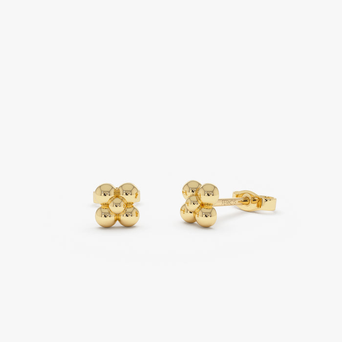 14K Bubble Cluster Stud Earrings 14K Gold Ferkos Fine Jewelry