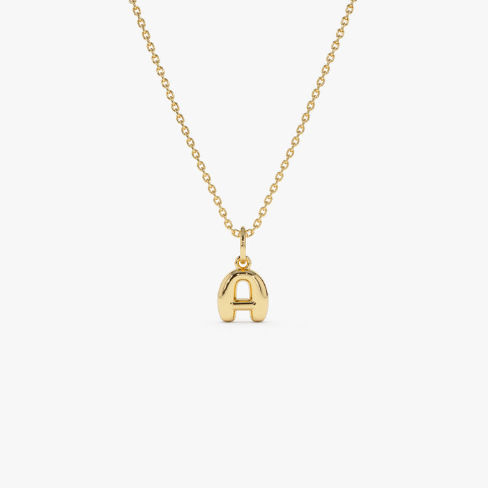 14K Bubble Letter Necklace 14K Gold Ferkos Fine Jewelry
