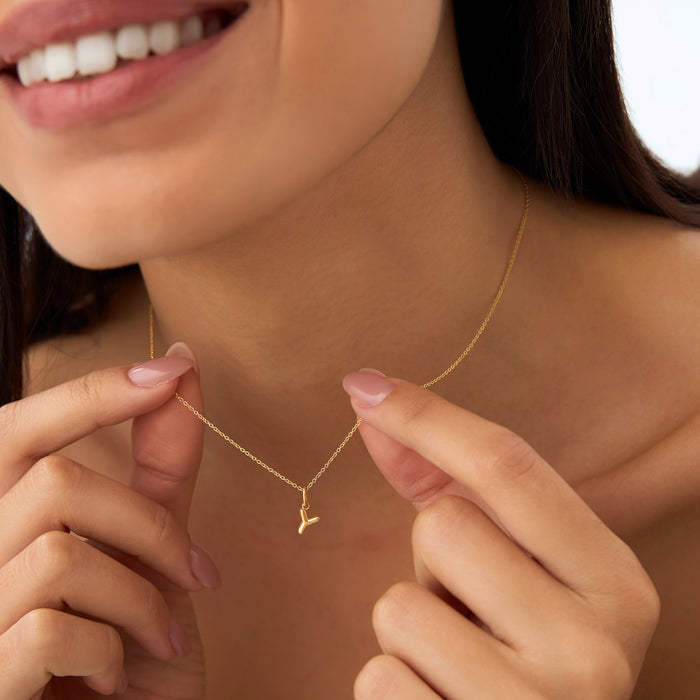 14K Bubble Letter Necklace  Ferkos Fine Jewelry
