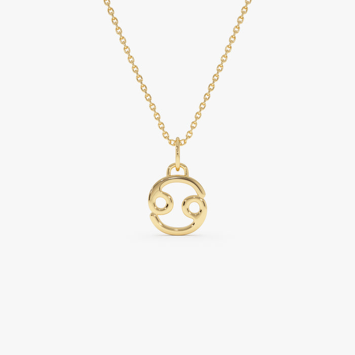14K Cancer Zodiac Charm Necklace 14K Gold Ferkos Fine Jewelry