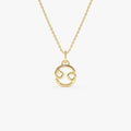 14K Cancer Zodiac Charm Necklace 14K Gold Ferkos Fine Jewelry