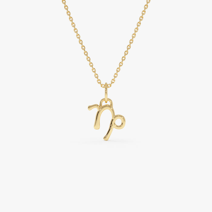14K Capricorn Zodiac Charm Necklace 14K Gold Ferkos Fine Jewelry