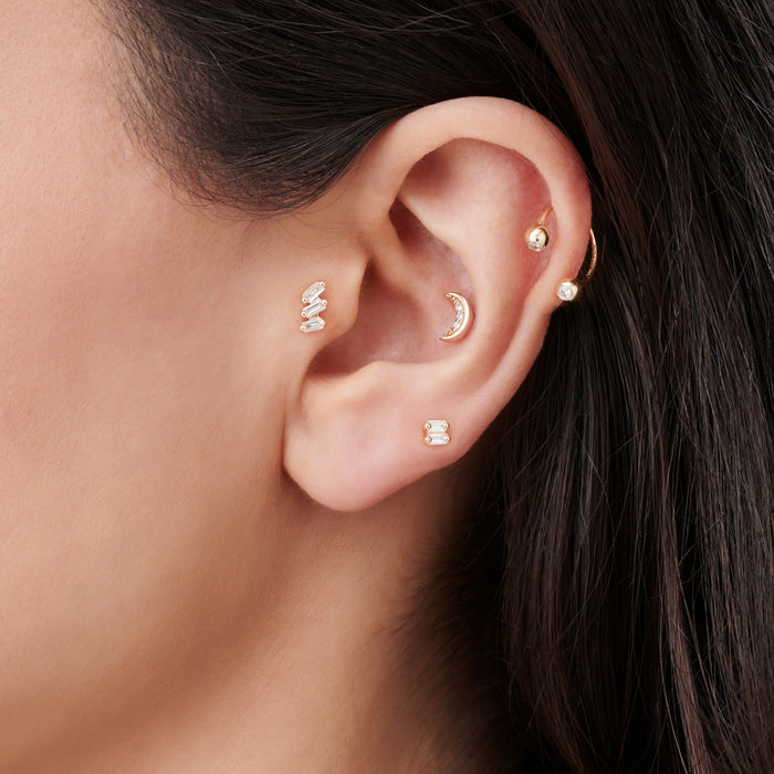 14k Crescent Moon Helix Piercing  Ferkos Fine Jewelry