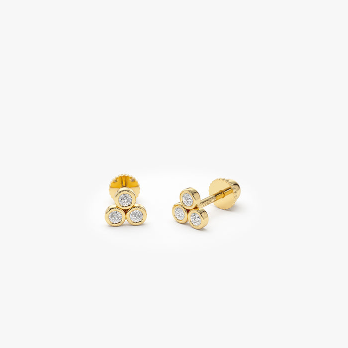 14K Dainty Diamond Trio Helix Piercing  Ferkos Fine Jewelry