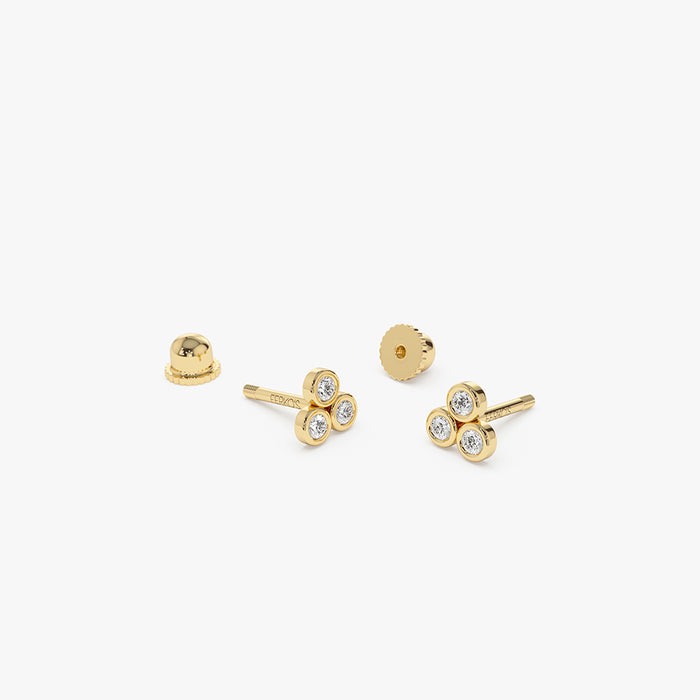 14K Dainty Diamond Trio Helix Piercing  Ferkos Fine Jewelry