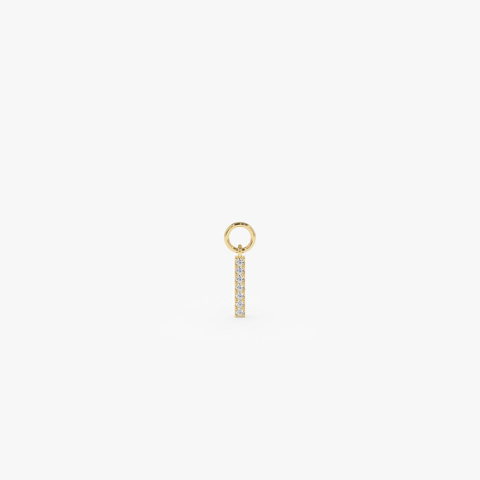 14k Diamond Bar Hoop Charm 14K Gold Ferkos Fine Jewelry