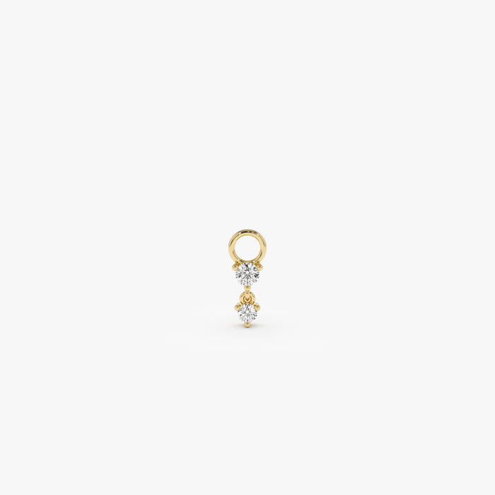 14k Diamond Dangle Hoop Charm 14K Gold Ferkos Fine Jewelry
