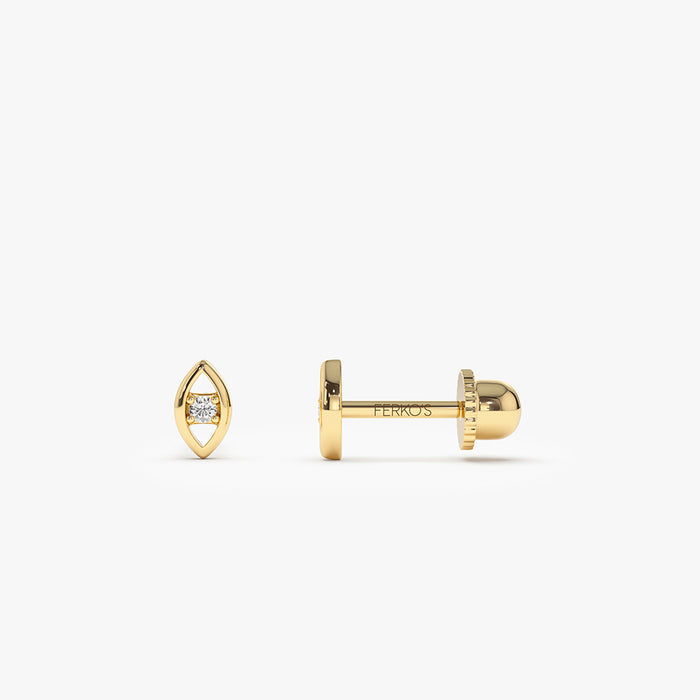 14k Diamond Evil Eye Helix Piercing 14K Gold Ferkos Fine Jewelry