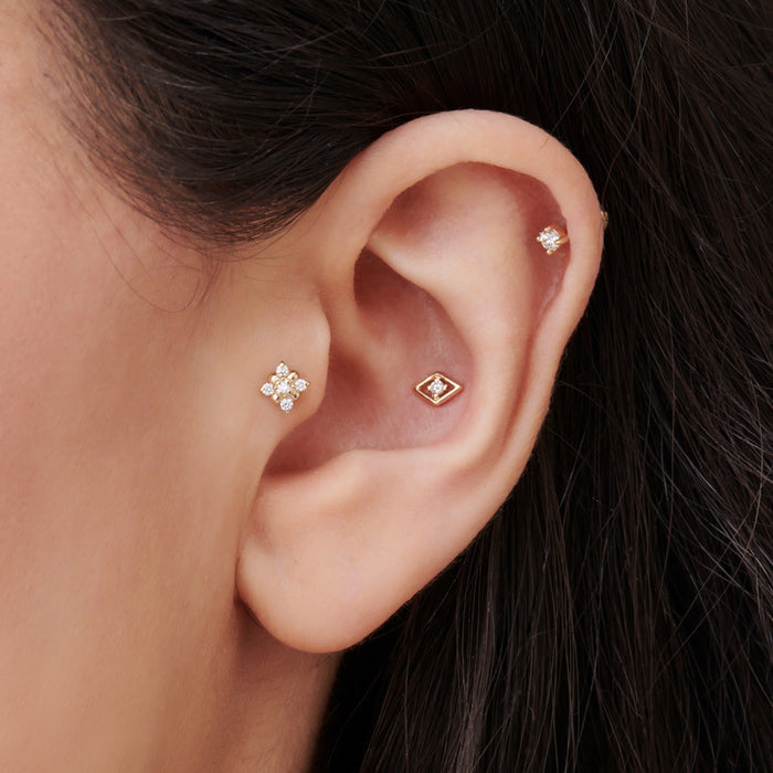 14k Diamond Evil Eye Helix Piercing  Ferkos Fine Jewelry
