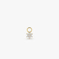 14k Diamond Flower Hoop Charm 14K Gold Ferkos Fine Jewelry