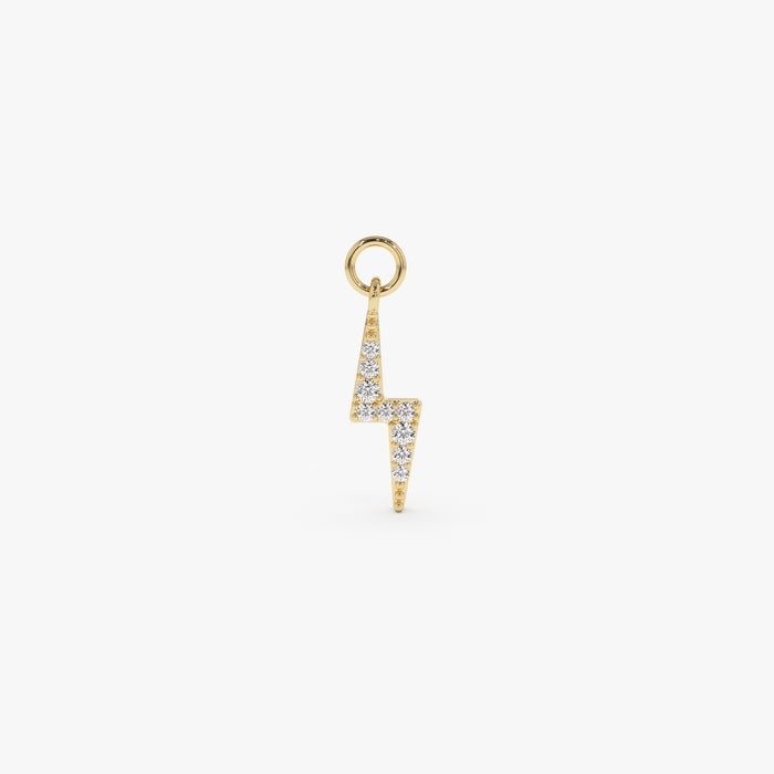 14k Diamond Lightning Hoop Charm 14K Gold Ferkos Fine Jewelry