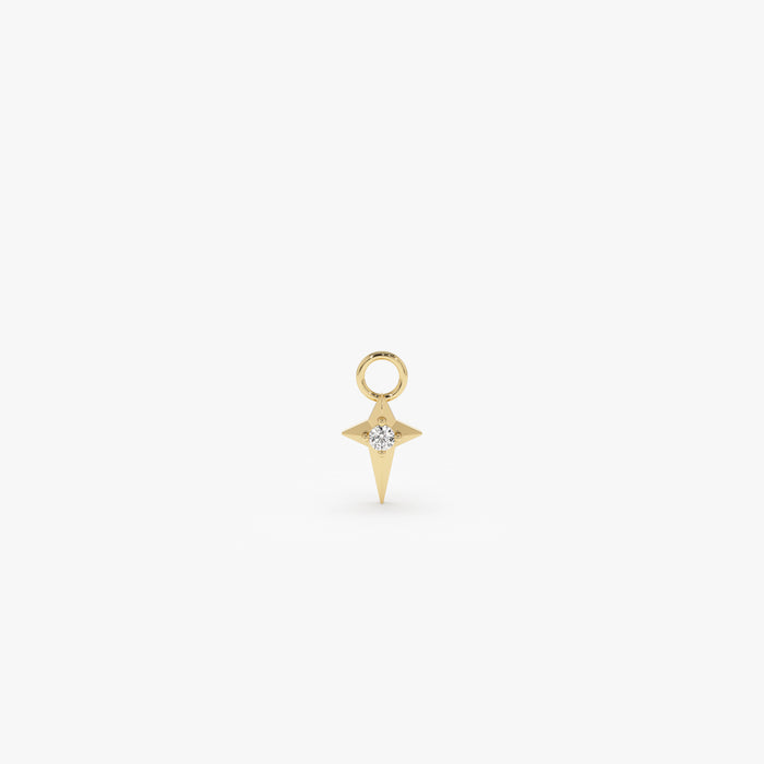 14K Diamond Northstar Hoop Charm 14K Gold Ferkos Fine Jewelry