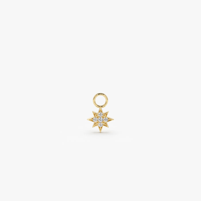 14k Diamond Star Hoop Charm 14K Gold Ferkos Fine Jewelry