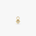 14k Diamond Starburst Hoop Charm 14K Gold Ferkos Fine Jewelry
