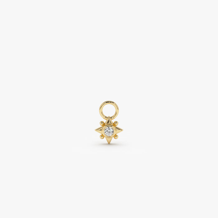 14k Diamond Starburst Hoop Charm 14K Gold Ferkos Fine Jewelry