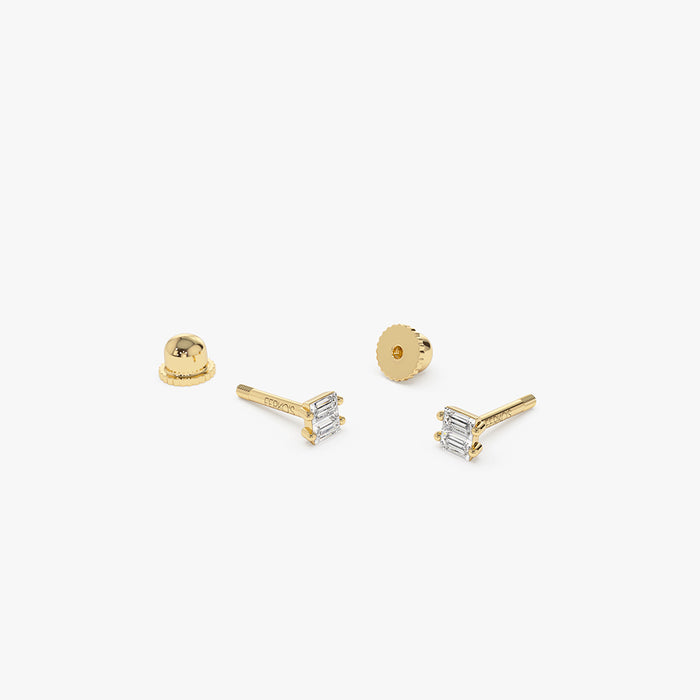 14k Double Baguette Diamond Helix Piercing  Ferkos Fine Jewelry