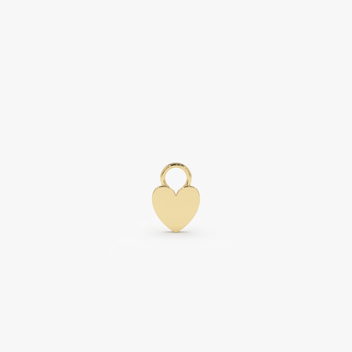 14k Flat Heart Hoop Charm 14K Gold Ferkos Fine Jewelry