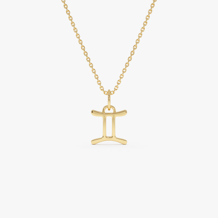 14K Gemini Zodiac Charm Necklace 14K Gold Ferkos Fine Jewelry