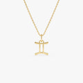 14K Gemini Zodiac Charm Necklace 14K Gold Ferkos Fine Jewelry