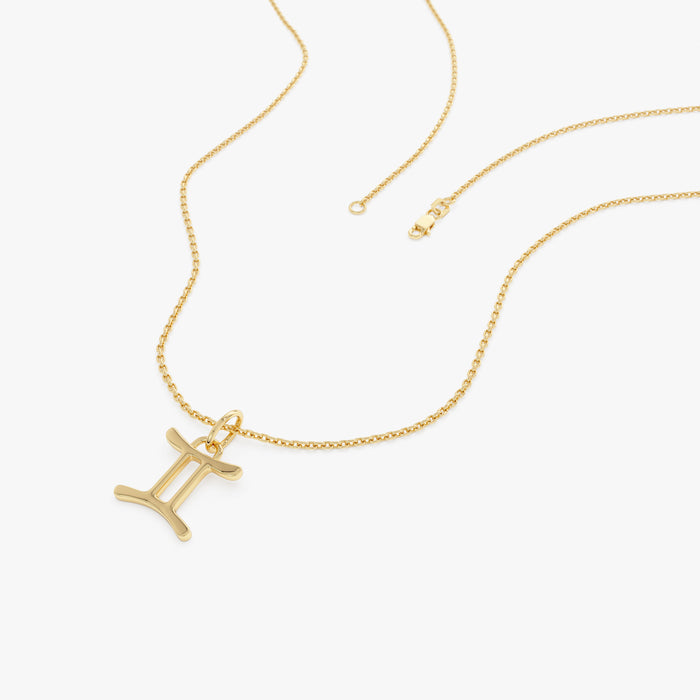 14K Gemini Zodiac Charm Necklace Ferkos Fine Jewelry