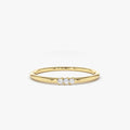 14K Gold 3 Stone Minimalist Diamond Ring 14K Gold Ferkos Fine Jewelry