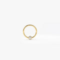 14K Gold Bezel Diamond Cartilage Hoop (Conch, Helix, Tragus) 14k Gold Ferkos Fine Jewelry