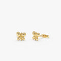 14K Gold Bubble Butterfly Stud Earrings 14K Gold Ferkos Fine Jewelry