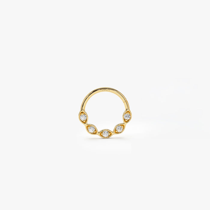 14K Gold Diamond Cartilage Hoop (Conch, Helix, Tragus) 14K Gold Ferkos Fine Jewelry