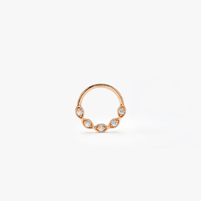 14K Gold Diamond Cartilage Hoop (Conch, Helix, Tragus) 14K Rose Gold Ferkos Fine Jewelry