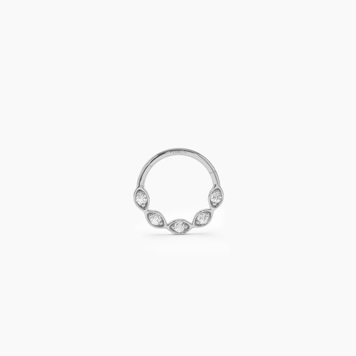 14K Gold Diamond Cartilage Hoop (Conch, Helix, Tragus) 14K White Gold Ferkos Fine Jewelry