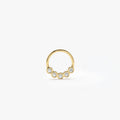 14K Gold Diamond Cluster Cartilage Hoop (Conch, Helix, Tragus) 14k Gold Ferkos Fine Jewelry
