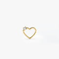 14K Gold Diamond Heart Eternity Hoop Earring 14k Gold Ferkos Fine Jewelry