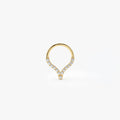 14K Gold Diamond Teardrop Cartilage Hoop (Conch, Helix, Tragus) 14k Gold Ferkos Fine Jewelry