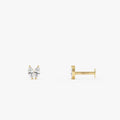 14K Gold Double Marquise Lab Grown Diamond Flat Back Stud – 0.08 CTW 14k Gold Ferkos Fine Jewelry