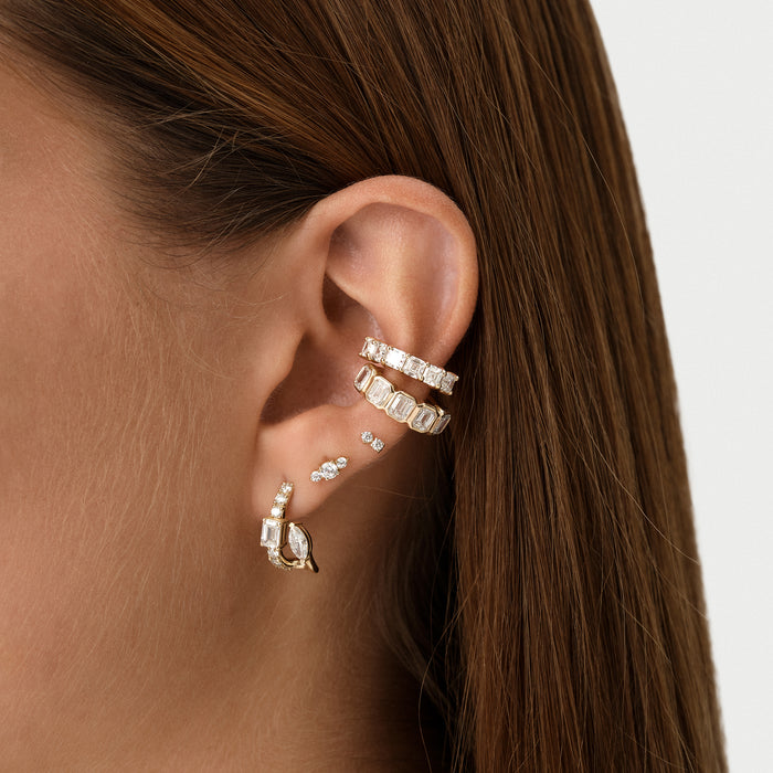 14K Gold Double Round Lab Grown Diamond Flat Back Stud – 0.05 CTW Ferkos Fine Jewelry