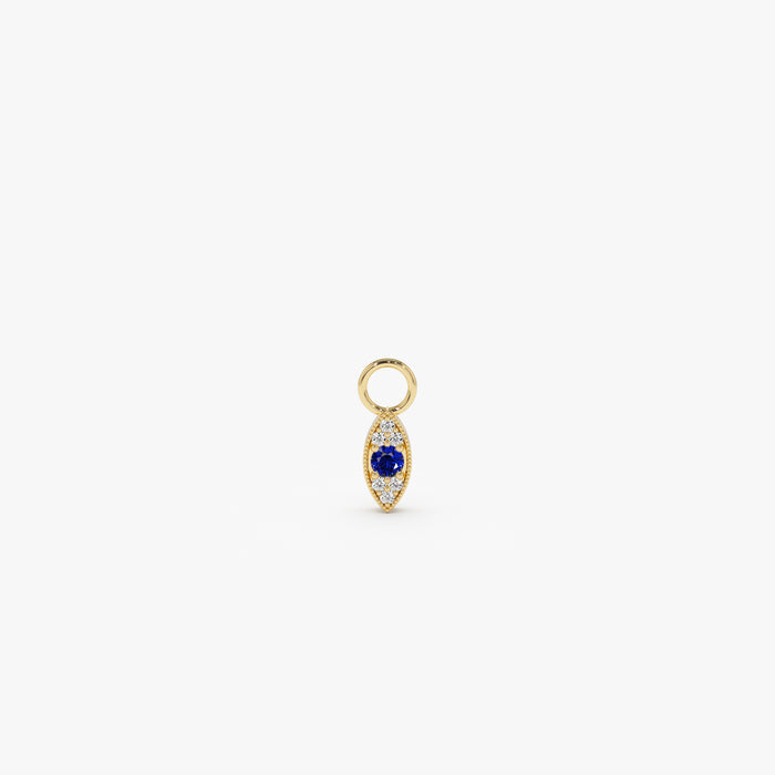 14k Gold Evil Eye Hoop Charm 14K Gold Ferkos Fine Jewelry