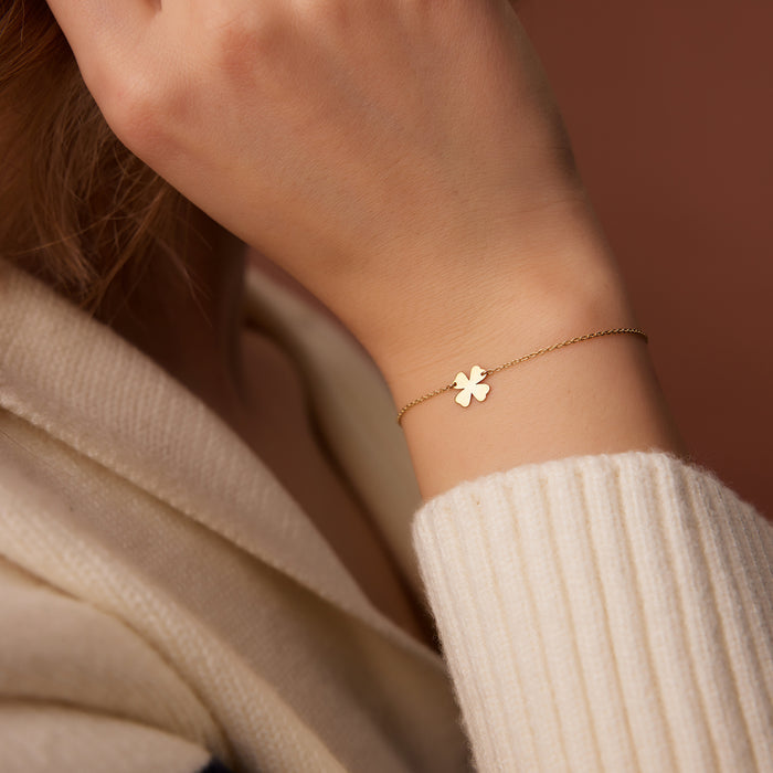 14K Gold Four Leaf Clover Charm Bracelet  Ferkos Fine Jewelry