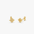 14K Gold Geometric Beaded Stud Earrings 14K Gold Ferkos Fine Jewelry