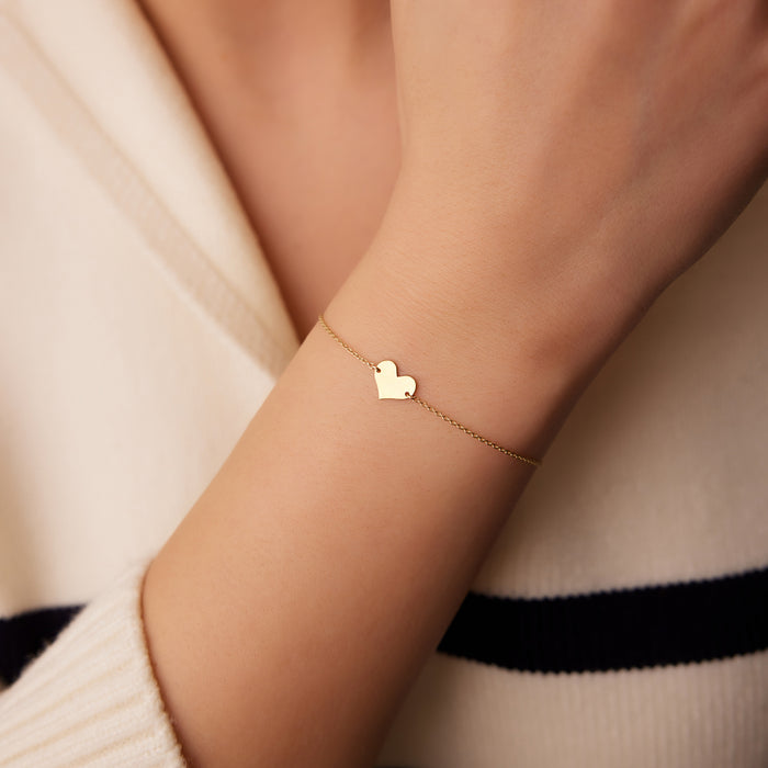 14K Gold Heart Bracelet  Ferkos Fine Jewelry