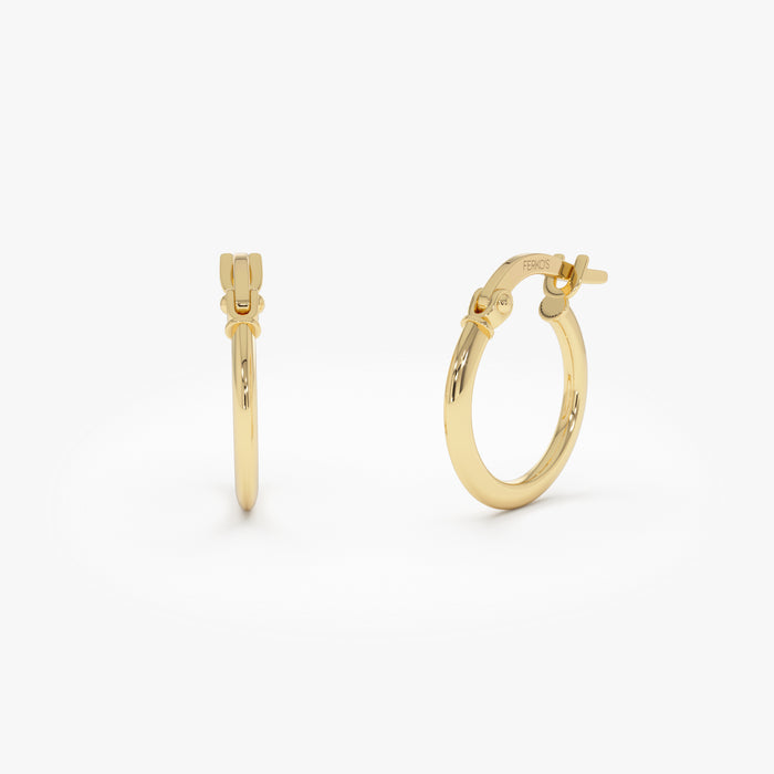 14k Gold Hoop Earrings – 14MM 14k Gold Ferkos Fine Jewelry