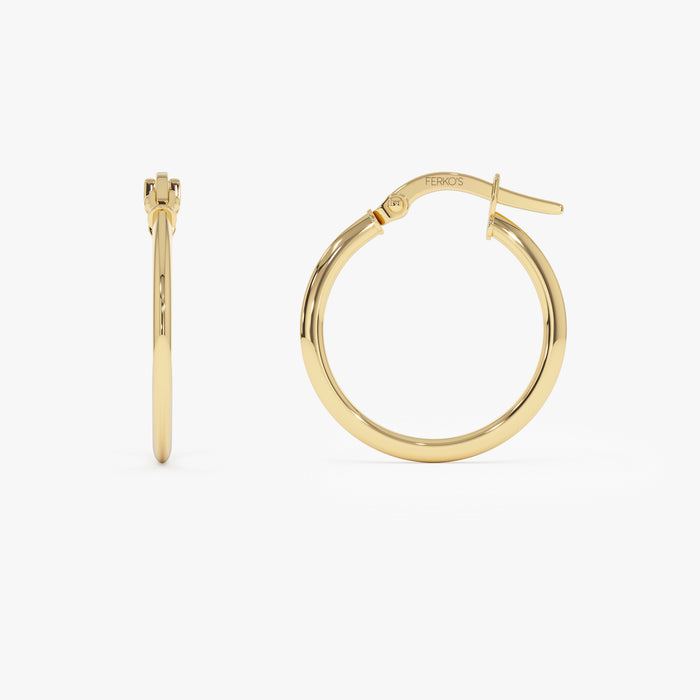 14k Gold Hoop Earrings – 20MM Ferkos Fine Jewelry