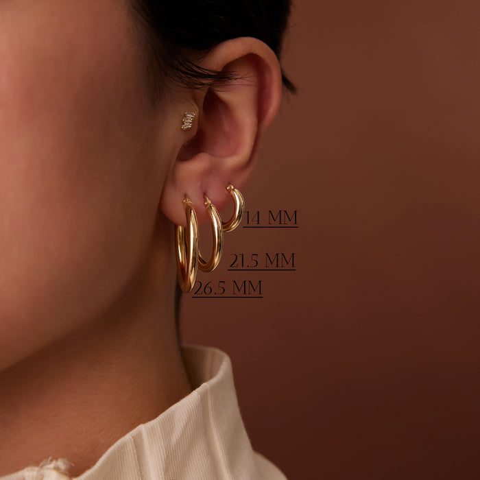 14k Gold Hoops 14-21.5-26.5 MM  Ferkos Fine Jewelry