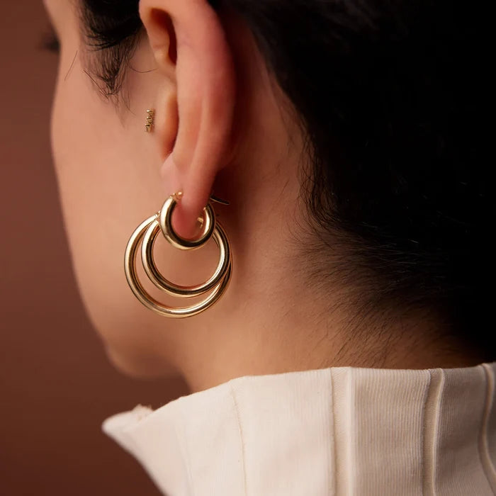 14k Gold Hoops 14-21.5-26.5 MM  Ferkos Fine Jewelry